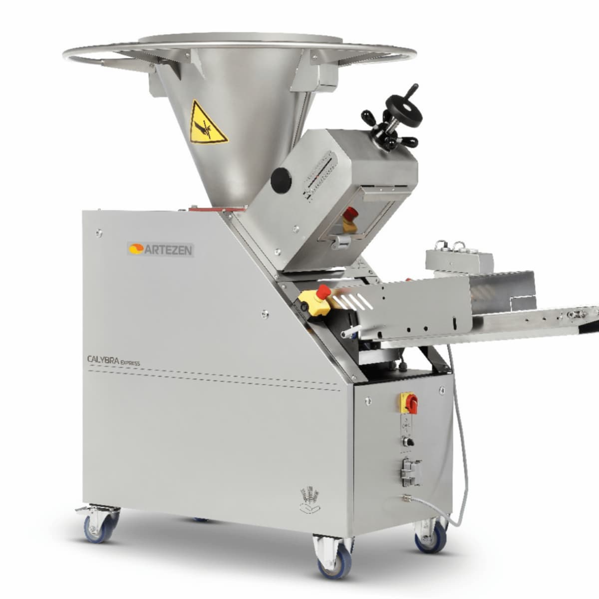 מחלקת ווליומטרית CALYBRA של Artezen לחלוקה אחידה של בצק, המתאימה למגוון סוגי בצקים ומציעה פתרון יעיל, חוסך בעלויות ונקי משימוש בשמן